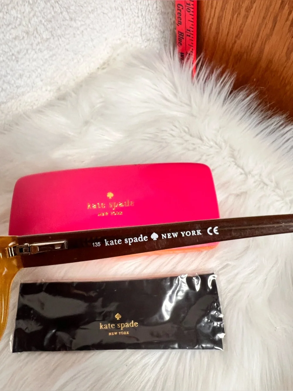 kate spade Brown Tortoiseshell Women’s Eyeglasses with Hot Pink and Orange Case